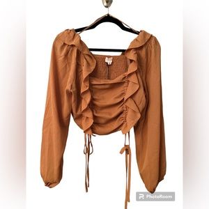 Le Lis double cinch tie cropped top